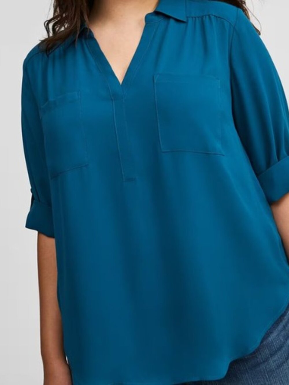 Torrid Teal Harper Georgette Blouse - 2X